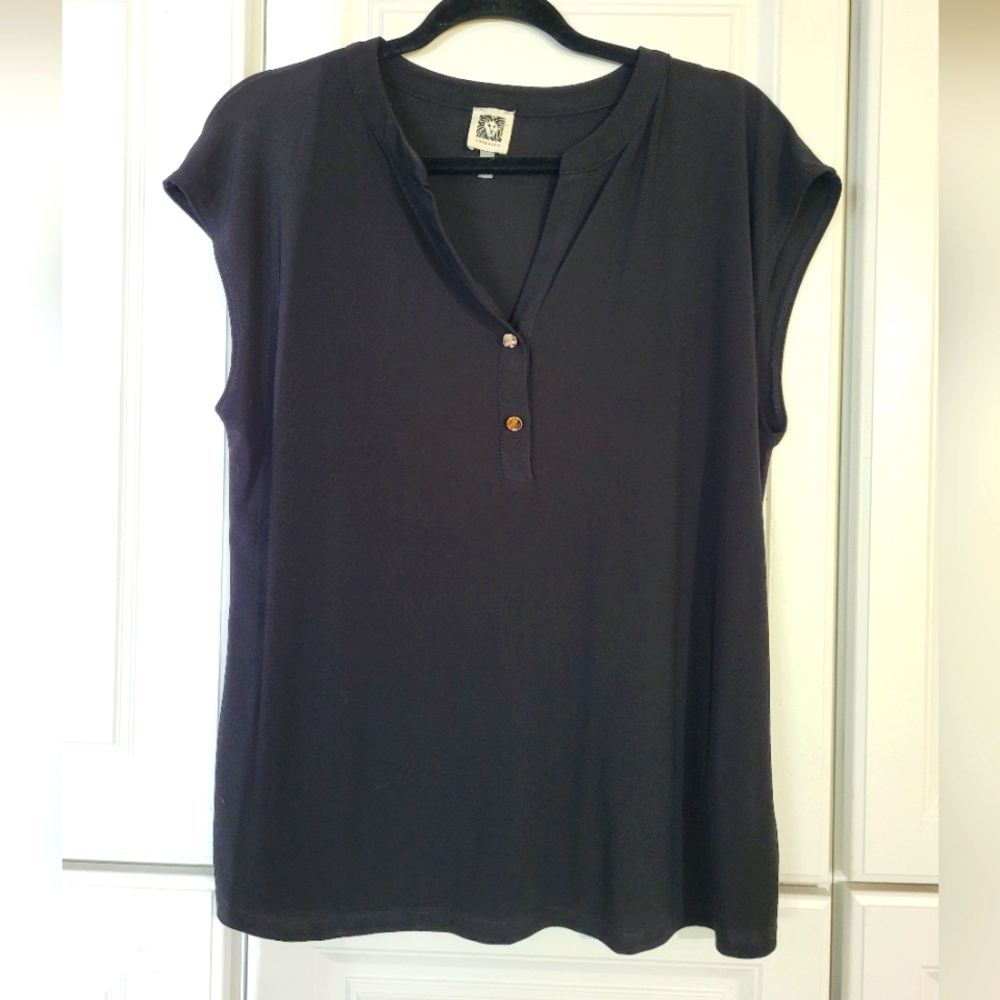 Anne Klein Black Women's Top, Size Large
